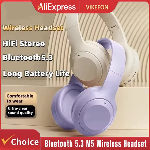 Bluetooth 5.3 Foldable Wireless Headphones With Mic